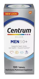 Suplemento Vitamina Centrum Silver Men 50+ 100comp. Impor Nf