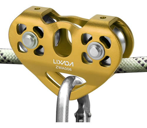 Polia Dupla Rolamentada 30kn Aço Corda Tirolesa En 12278