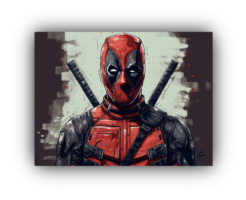 Arte De Pared Espectaculares Deadpool Para Oficina 30x20cm