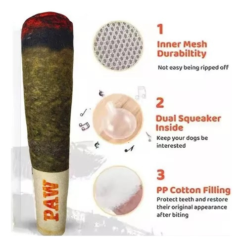 Juguete For Perros Con Forma De Cigarro, Rechinante, Peluch