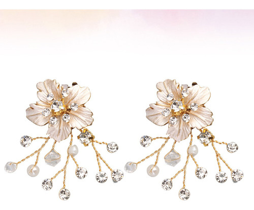 1 Par De Hebillas Para Zapatos De Boda, Diseño De Flores, Cr
