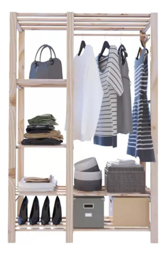 Kit De Expositores Simples E Duplo - Arara Closet Pinus