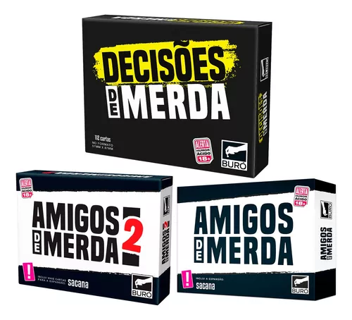 Kit Amigos E Decisões De Merda Buró Jogo De Cartas Português