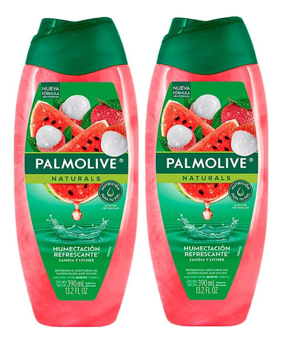 2 Jabón Líquido Corporal Palmolive Naturals Sandia 390ml