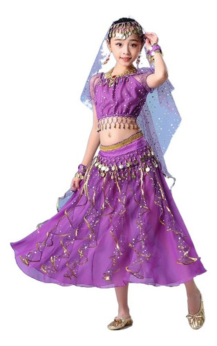 Trajes De Danza Árabe Falda Y Top Bellydance Con Accesorios