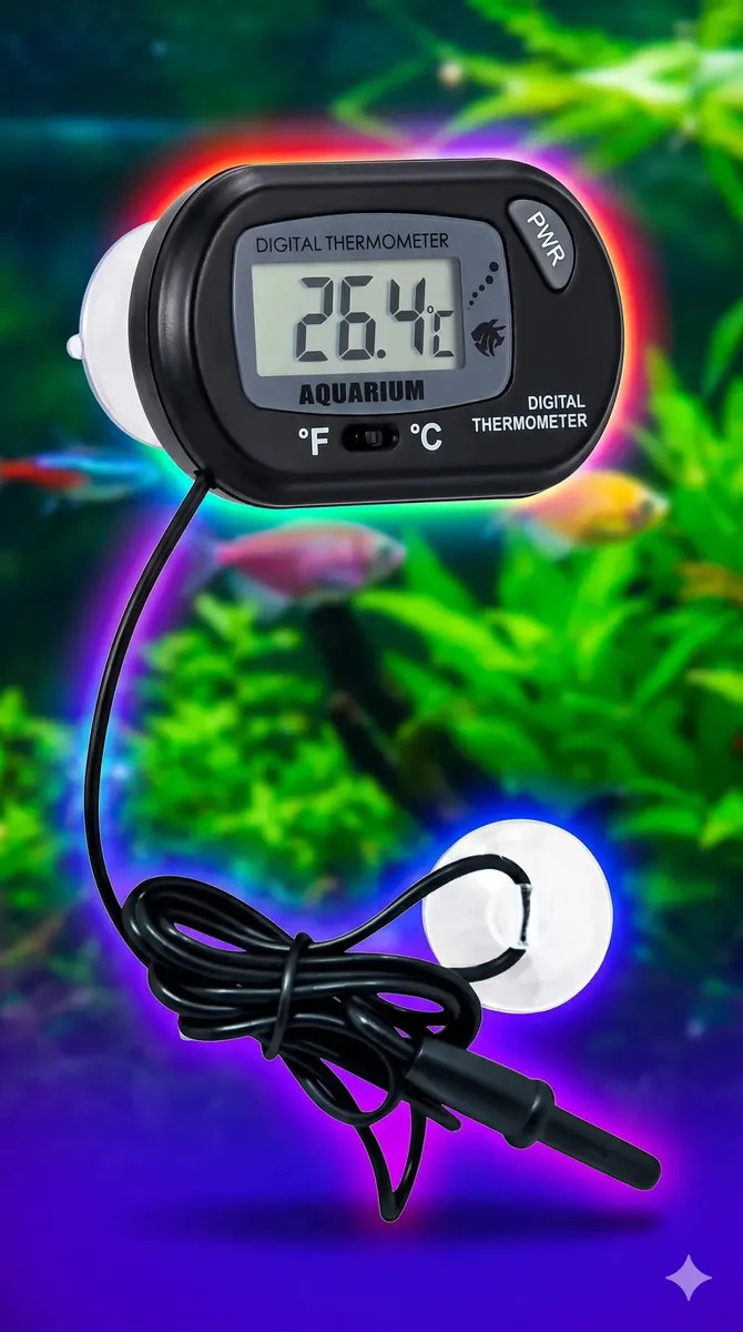 Termômetro Digital Aquário Cabo 1 Metro Sonda Submersível °C LCD