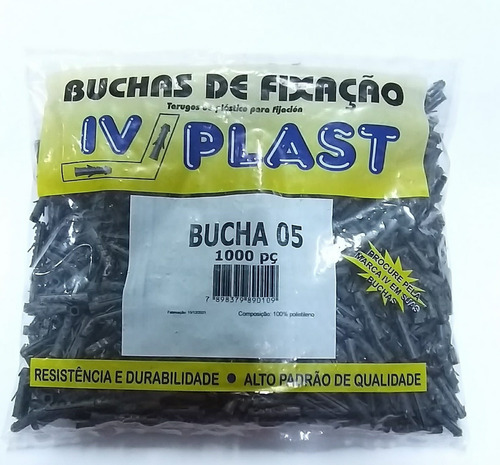 Bucha 5mm Comum S/ Anel P/ Alevenaria- 1000 Peças