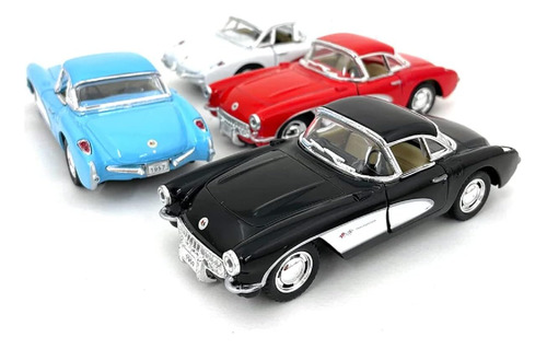 Juego De 4:5 Chevy Corvette 1957 A Escala 1:34 (negro/azul/r