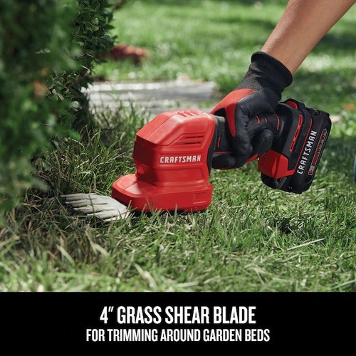 Cortasetos Inalambrico Craftsman, 20v, Incl Bateria Y Carg. Rojo