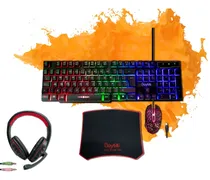 Comprar Kit Gamer Teclado, Mouse, Audífonos Gamer Con Luz Led Pad