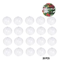 Comprar 20 Esferas Transparentes Planas Plastico Navidad Rellenables