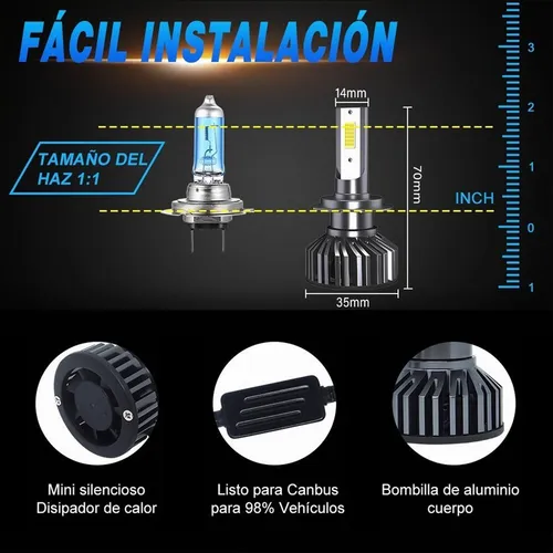 Kit De Faros Led 14000lm 80w H11 Luz Baja For Dodge