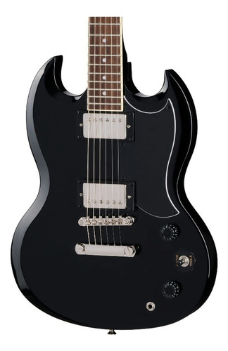 Guitarra elétrica EpiPhone Modern Tribute Sg Ebony Ebony, cor preta, material de escala, orientação da mão, mogno, mão direita