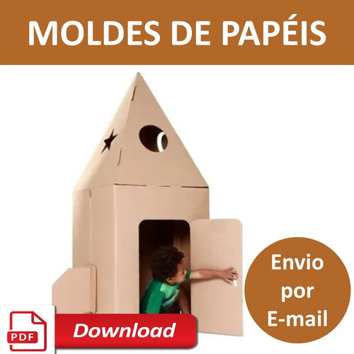 Foguete De Papelão Projeto/ Molde Imprima E Monte Frt Grátis