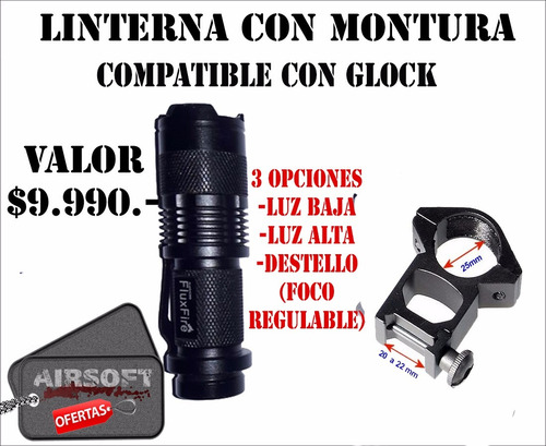 Linterna Led Con Monturta Riel