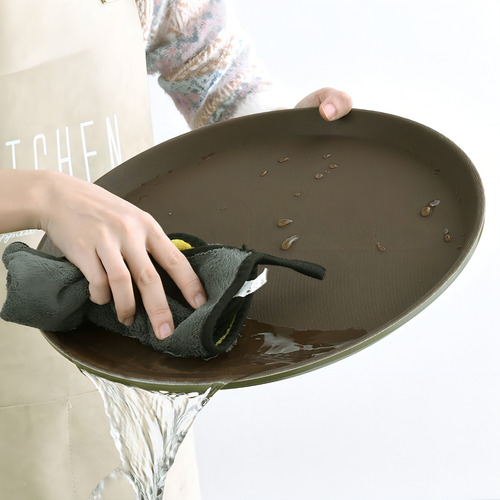 Kit 4 Bandeja Profissional De Garçom Antiderrapante Redonda
