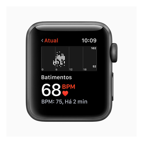 Imagem 5 de 6 de Apple Watch Series 3 (GPS) - Caixa de alumínio cinza-espacial de 38 mm - Pulseira esportiva preto