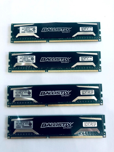 Imagem 2 de 2 de Memoria Ddr3 Ballistix Sport 4x16gb 1600mhz 9-9-9-24 1.5v