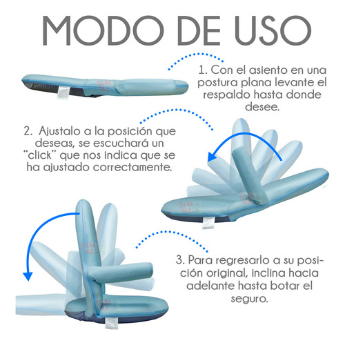 Slim Company Silla Para Suelo Piso Plegable Con Respaldo Reclinable Ajustable En Múltiples Posiciones Y Ángulos Color Azul