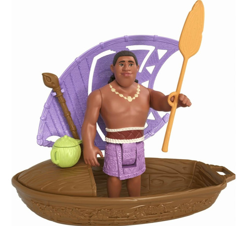 Mattel, Moana 2 Set De Juego Canoa Con Mini Muñeca Sorpresa