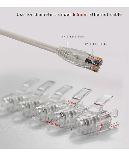 100 Bota Transparente De Protección Para Plug Rj45 Cat6