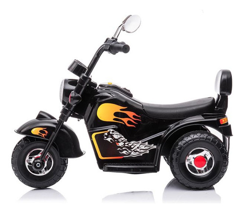 Mini Moto Elétrica Infantil Preta Bateria 6v Estilo Harley