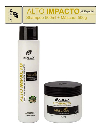 Kit Reconstrutor Adlux Alto Impacto Shampoo E Mascara 500g 