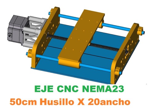 Kit Eje Cnc Nema 23  Husillo 50cm X 20cm Ancho Sin Motor