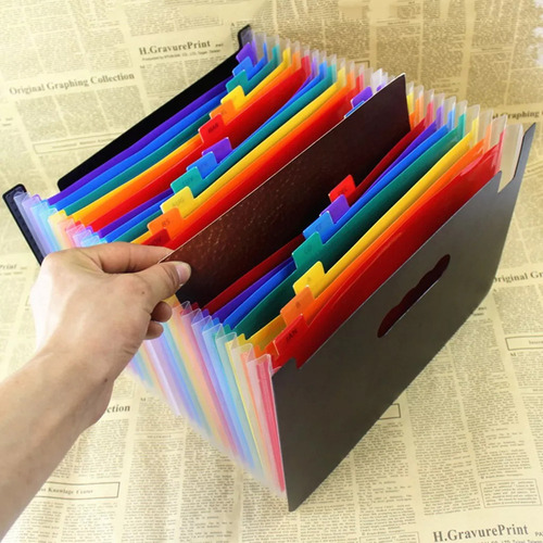 Organizador A4 De Pasta De Arquivos Com 24 Bolsos De Expansã