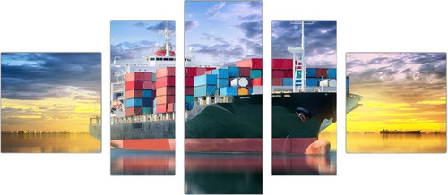 Quadro Decorativo Container Logistica Transporte Navio Carga