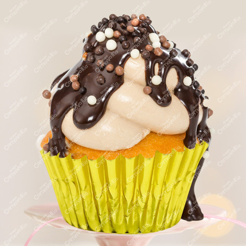 Js Capacillo Estandar Cupcake Repostería Dorado Metalico