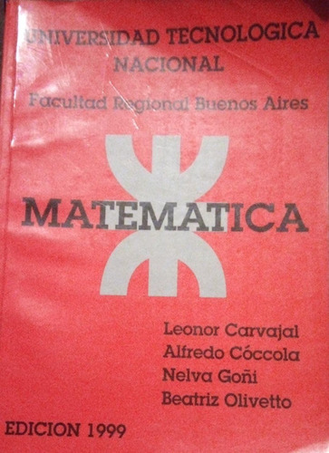 Matemática Carvajal Cóccola Universidad Tecnológica Nacional