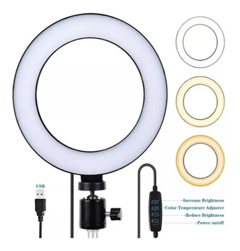 Iluminador Led Ring Light 30cm +suporte P Celular /sem Tripé