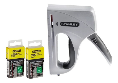 Grampeador De Plástico Stanley Tr40 + 2000 Grampos De 1/4''