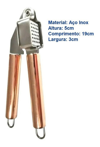 Imagem 3 de 5 de Triturador Ralador De Alho Rose Utensílio De Cozinha Inox