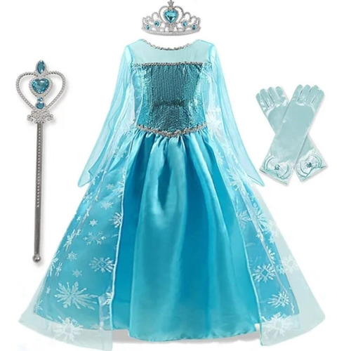 Vestido Princesa Disfraz Elsa Frozen