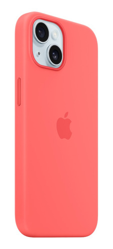 Capa de silicone Apple Magsafe para iPhone 15 cor goiaba