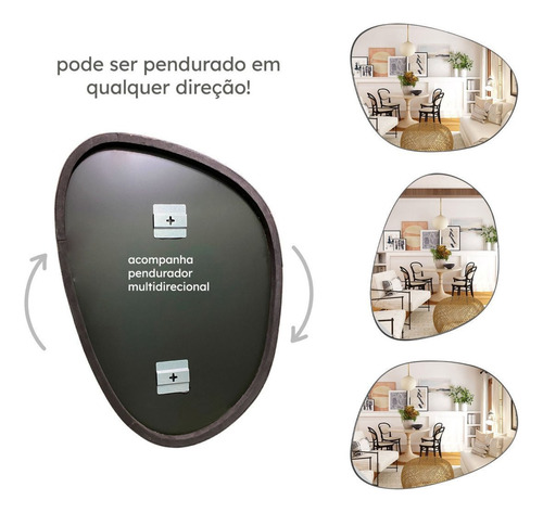 Espelho Decorativo Orgânico 80x60 Rei Dos Vidros Fi