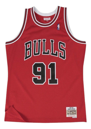 Camiseta Mitchell Y Ness Dennis Rodman Chicago Bulls 97 Out