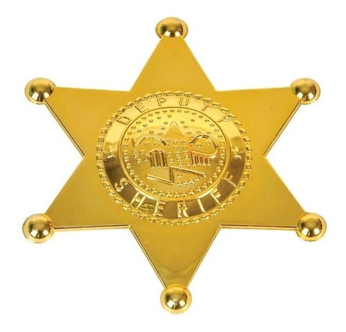 Placas Sheriff Plástico Placa Policía 18 Dorado Y 18 Plata 