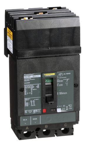 Hga36050 Circuit Breaker, Powerpact H, 50a, 3 Pole, 600vac,