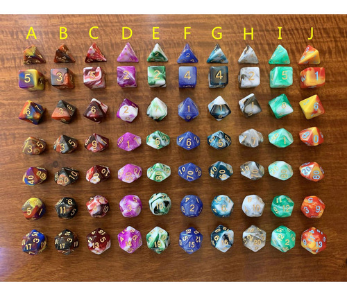 6 X 7 Piezas De Acrílico Poliédrico Dados Favores De Azul