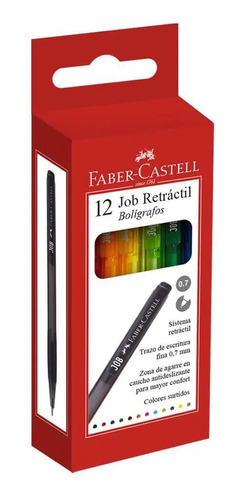 Bolígrafo Faber Castell Job Retráctil X 12 Und