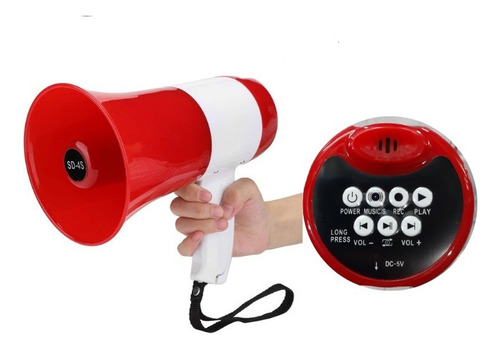 Megáfono Grabador Voz Recargable Mp3 Usb Bluetooth Sd-4s