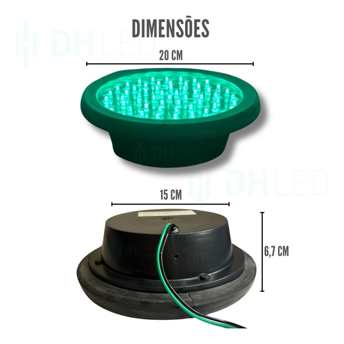 Bolacha Led Semáforo 200mm Norma Nbr Verde Bivolt
