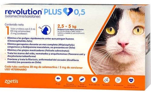 Revolution Plus Gatos 2,5 A 5 Kgs Antiparasitario