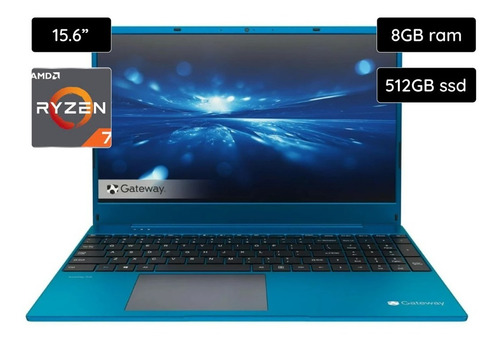 Imagen 2 de 6 de Notebook Gateway Ultra Slim GWNR71517 blue 15.6", AMD Ryzen 7 3700U 8GB de RAM 512GB SSD, AMD Radeon RX Vega 10 1920x1080px Windows 11 Home