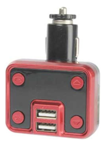 Cargador Bluetooth Para Uso Automovil Carga Rapida Usb Color Negro/rojo