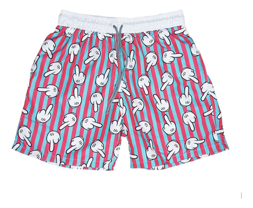 Bañador Hombre Y Niños Mano Mickey  Pantaloneta Playera Grey