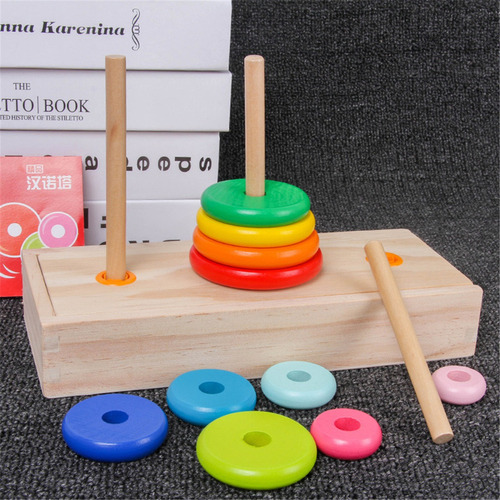 Wooden 10-story Tower Of Hanoi .